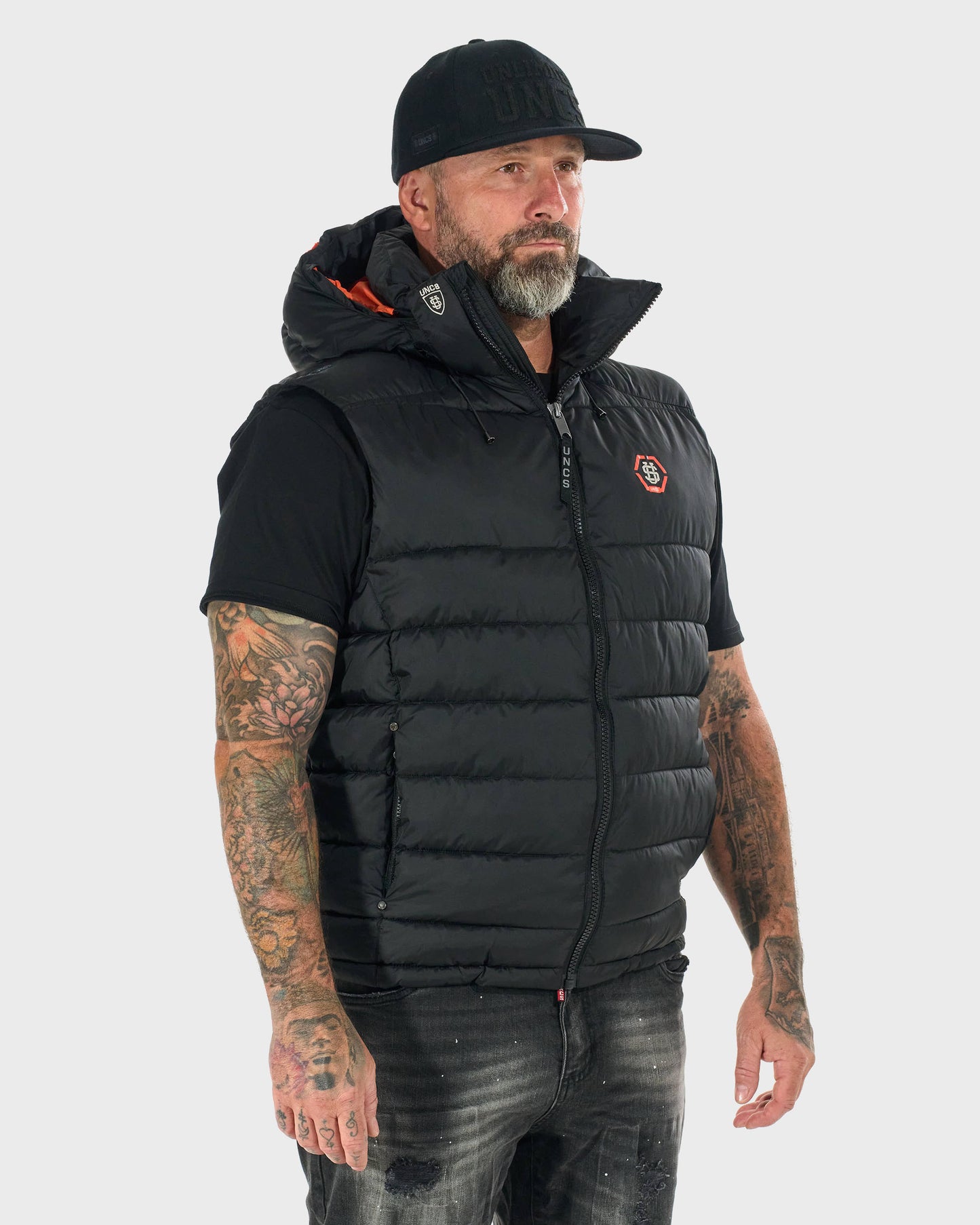 Férfi mellény FLINT II BLACK/ORANGE