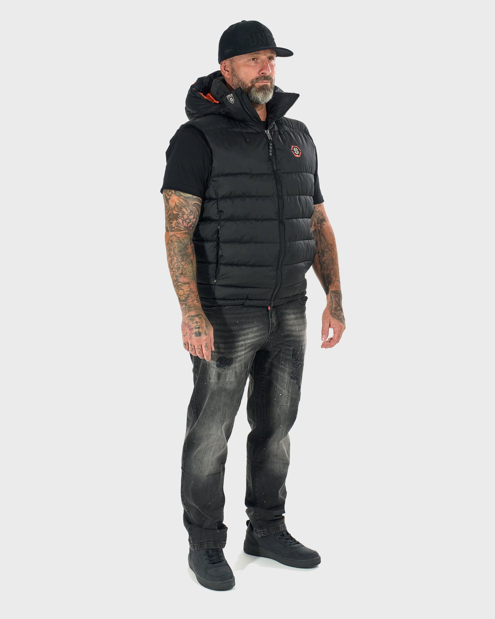 Férfi mellény FLINT II BLACK/ORANGE