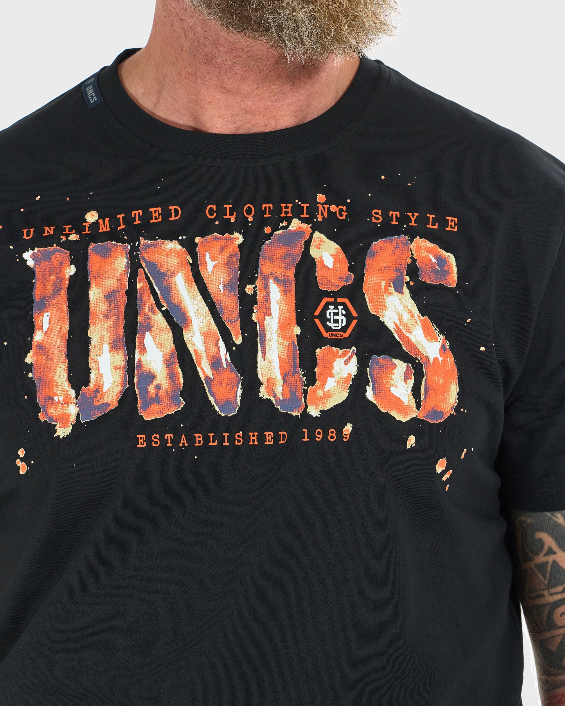 Férfi póló RODNEY III BLACK/ORANGE