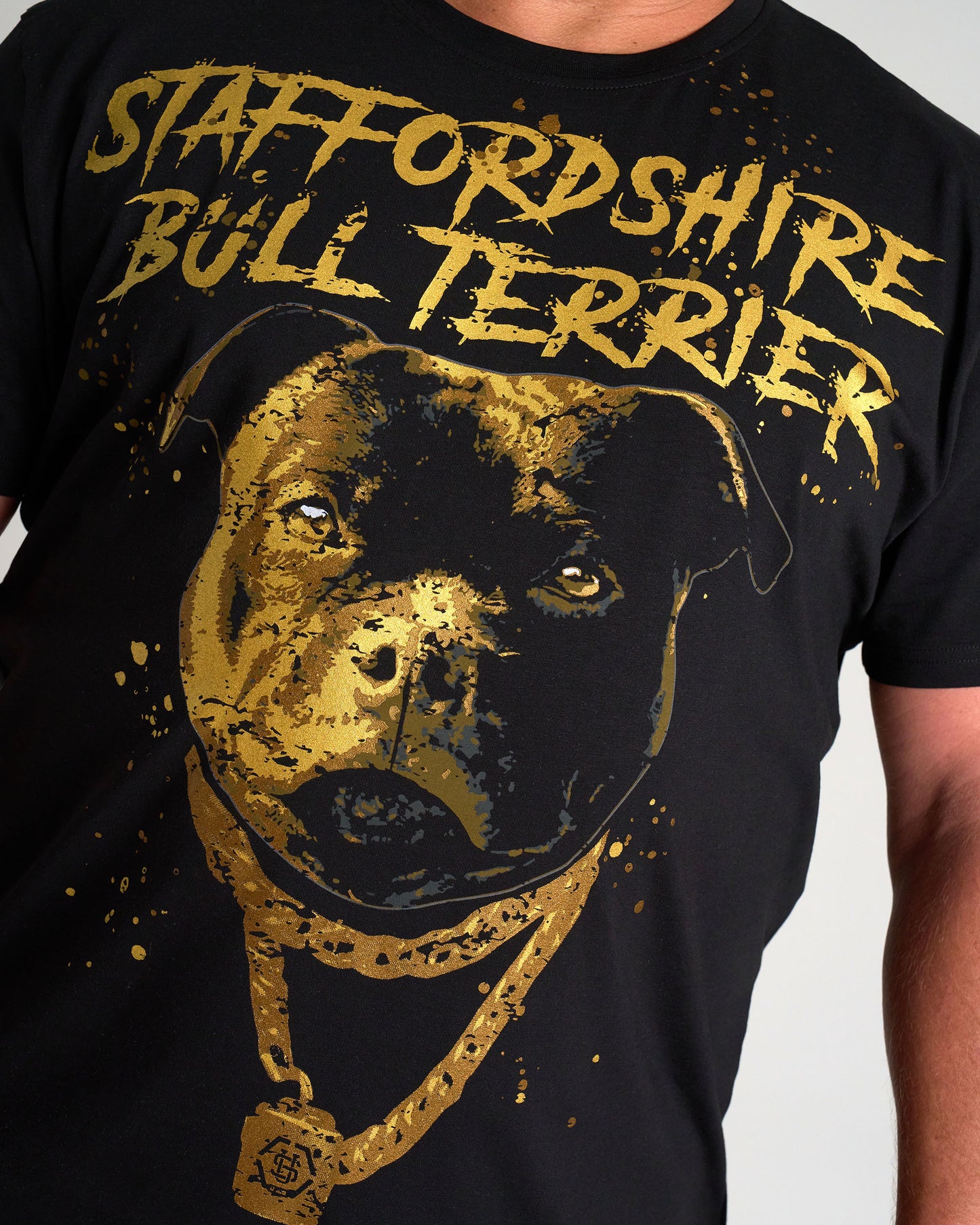 Férfi póló BULL TERRIER III BLACK/GOLD