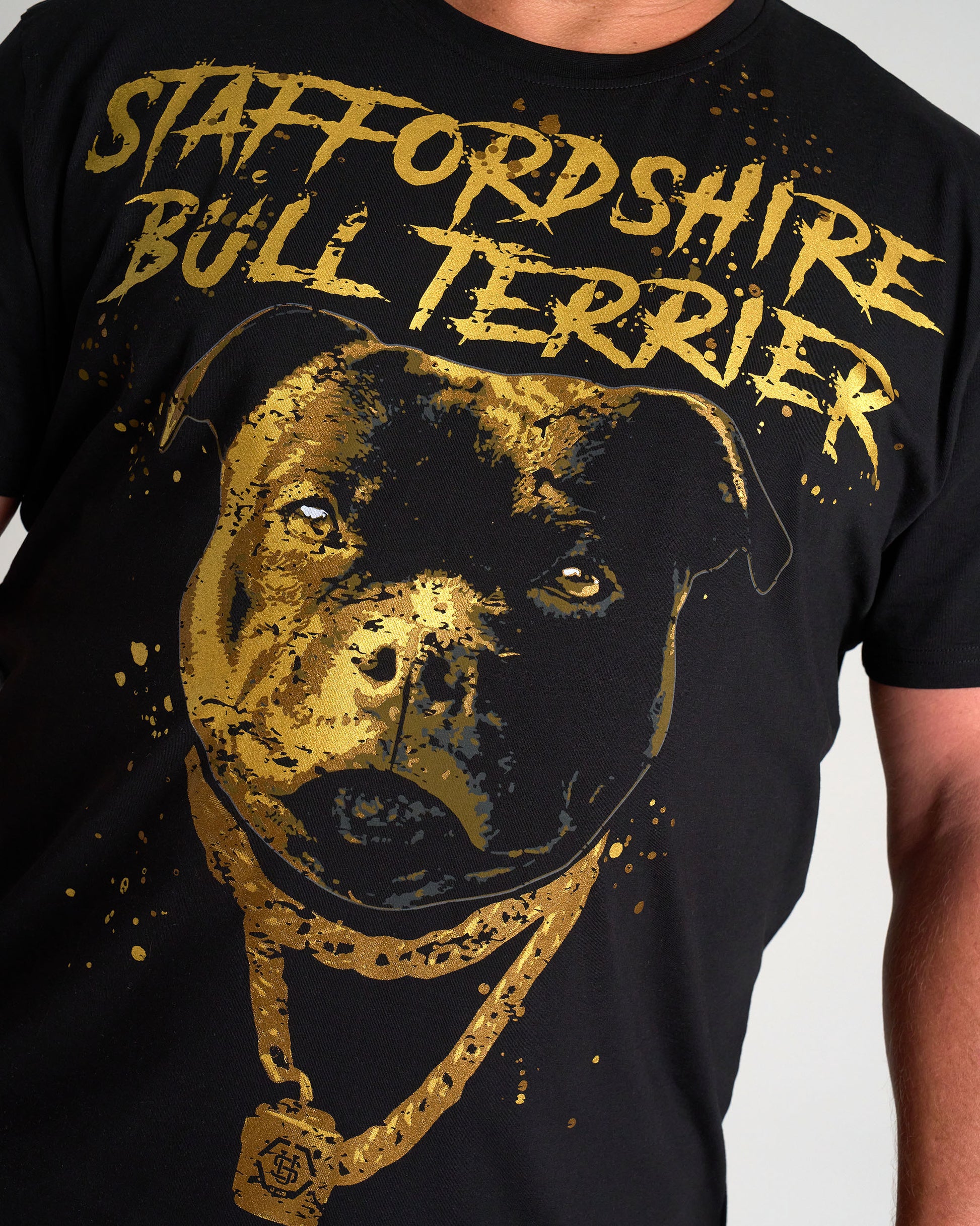 Férfi póló BULL TERRIER III BLACK/GOLD