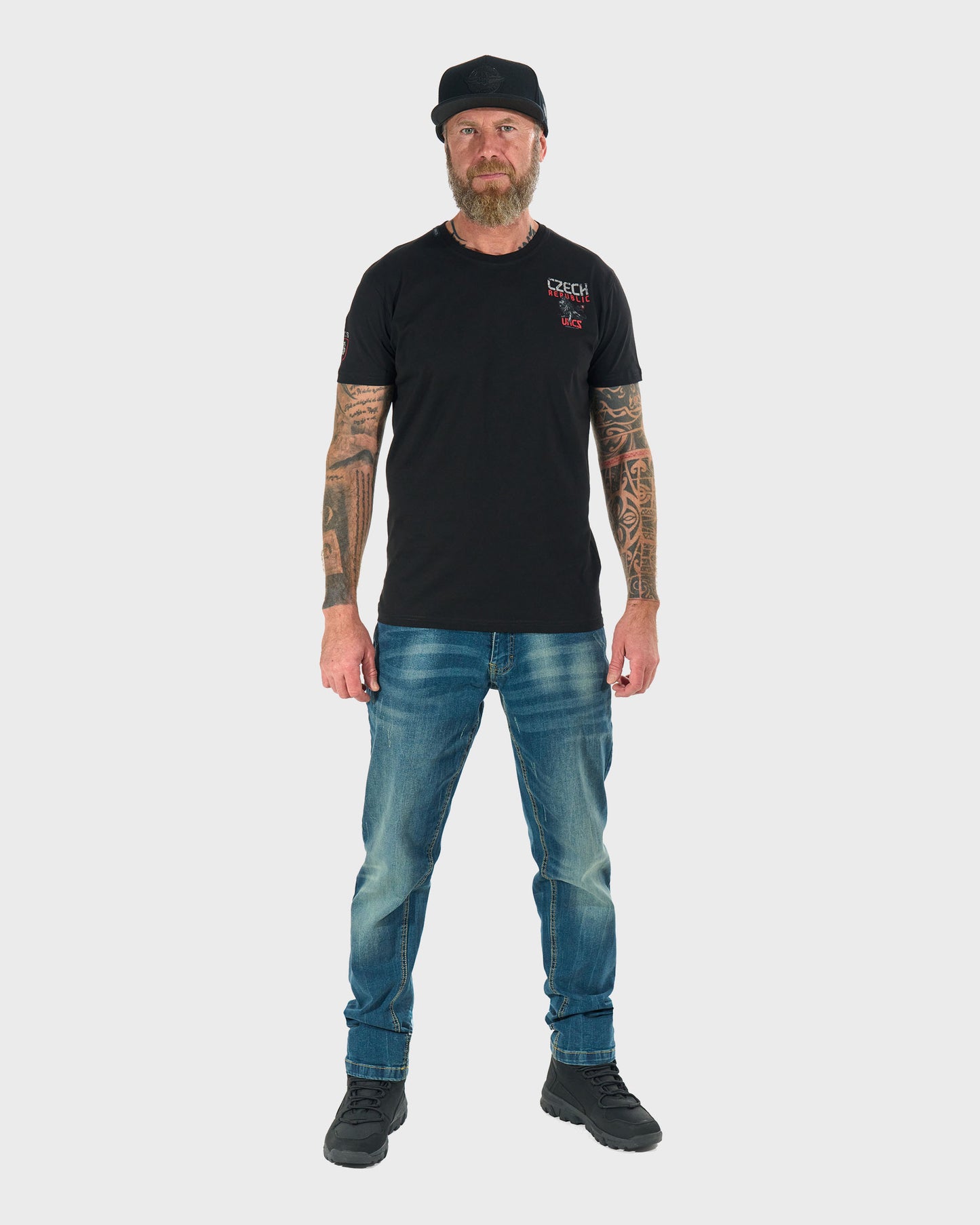 Férfi póló CZECH REPUBLIC BLACK