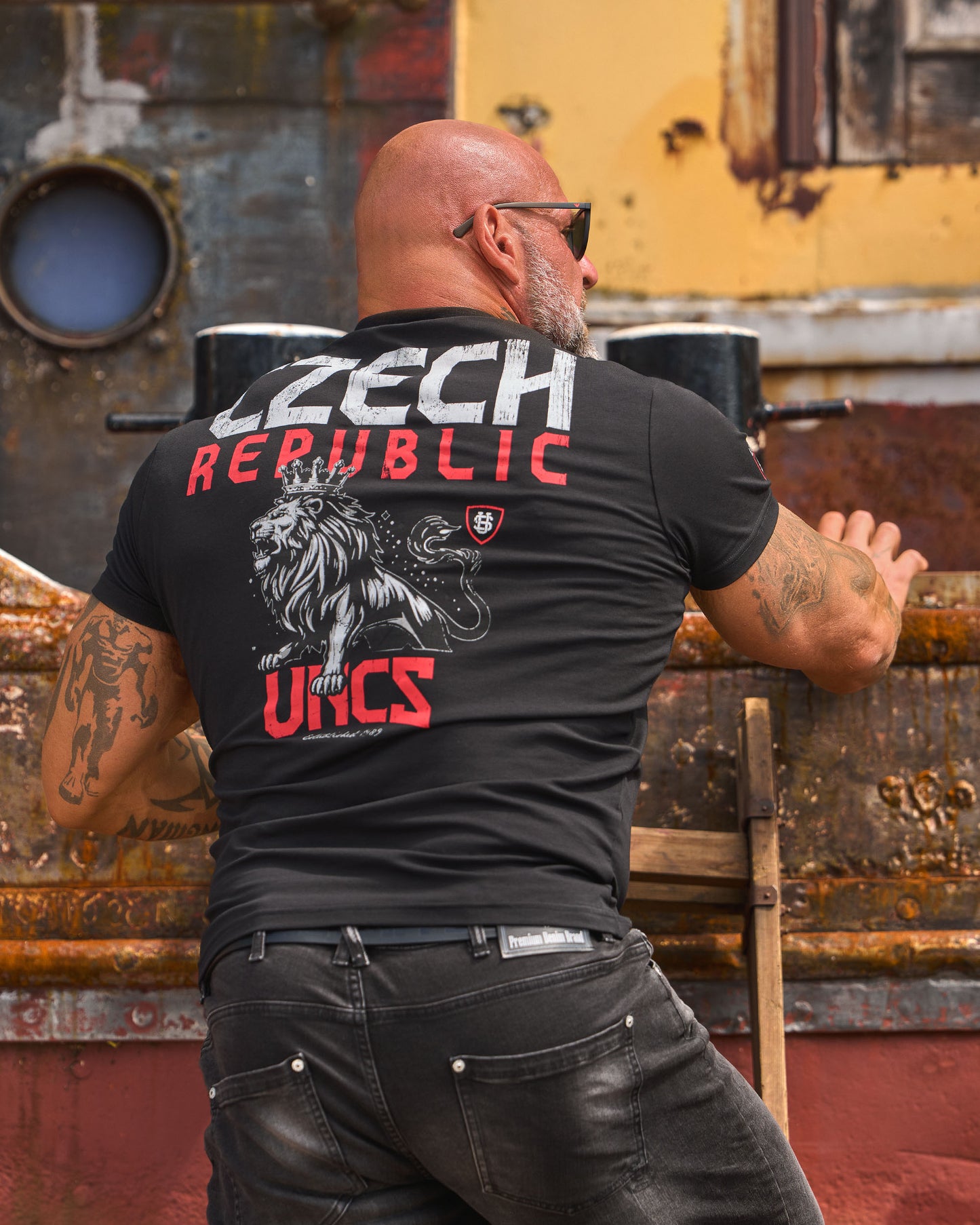 Férfi póló CZECH REPUBLIC BLACK