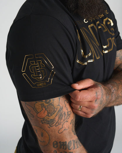 Férfi póló UNLIMITED V BLACK/GOLD