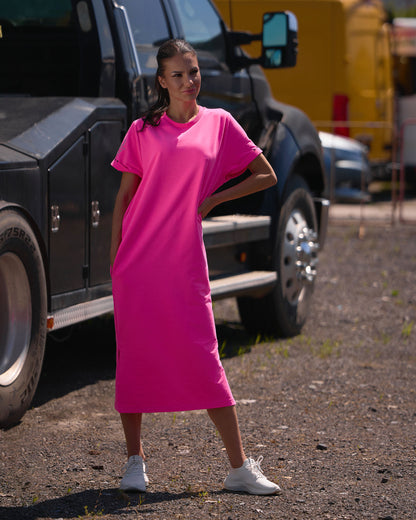 Női ruha KELI NEON PINK