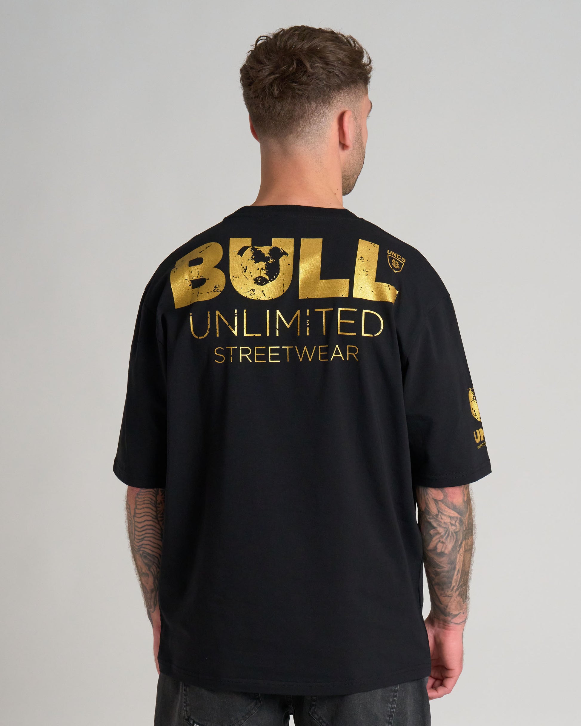 Férfi póló BULL III BLACK/GOLD