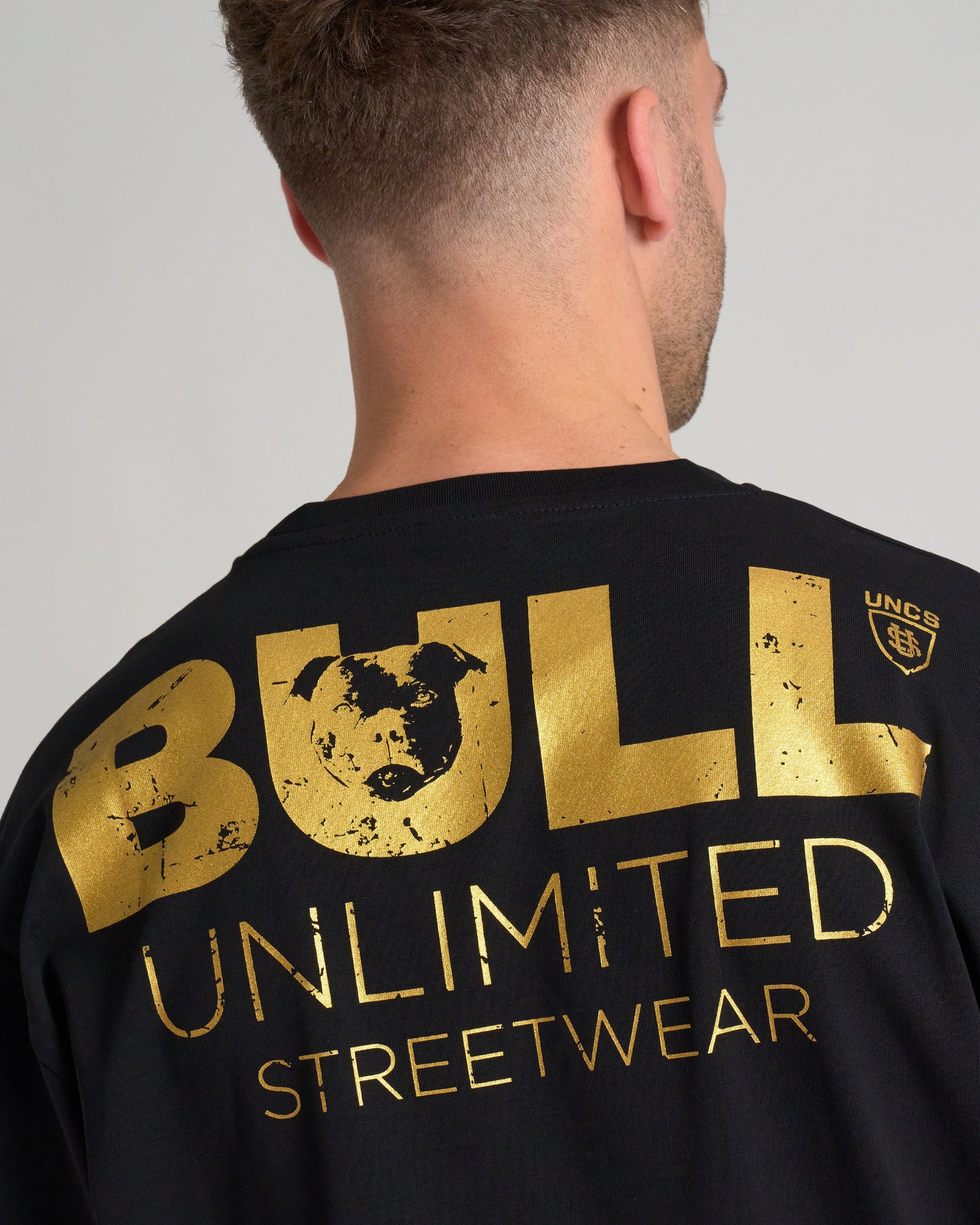 Férfi póló BULL III BLACK/GOLD