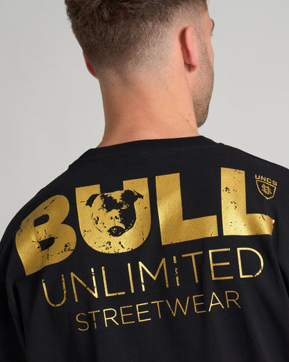 Férfi póló BULL III BLACK/GOLD