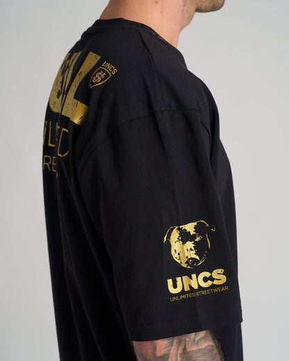 Férfi póló BULL III BLACK/GOLD
