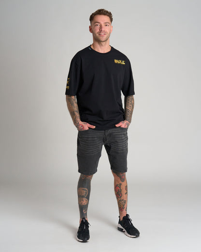 Férfi póló BULL III BLACK/GOLD