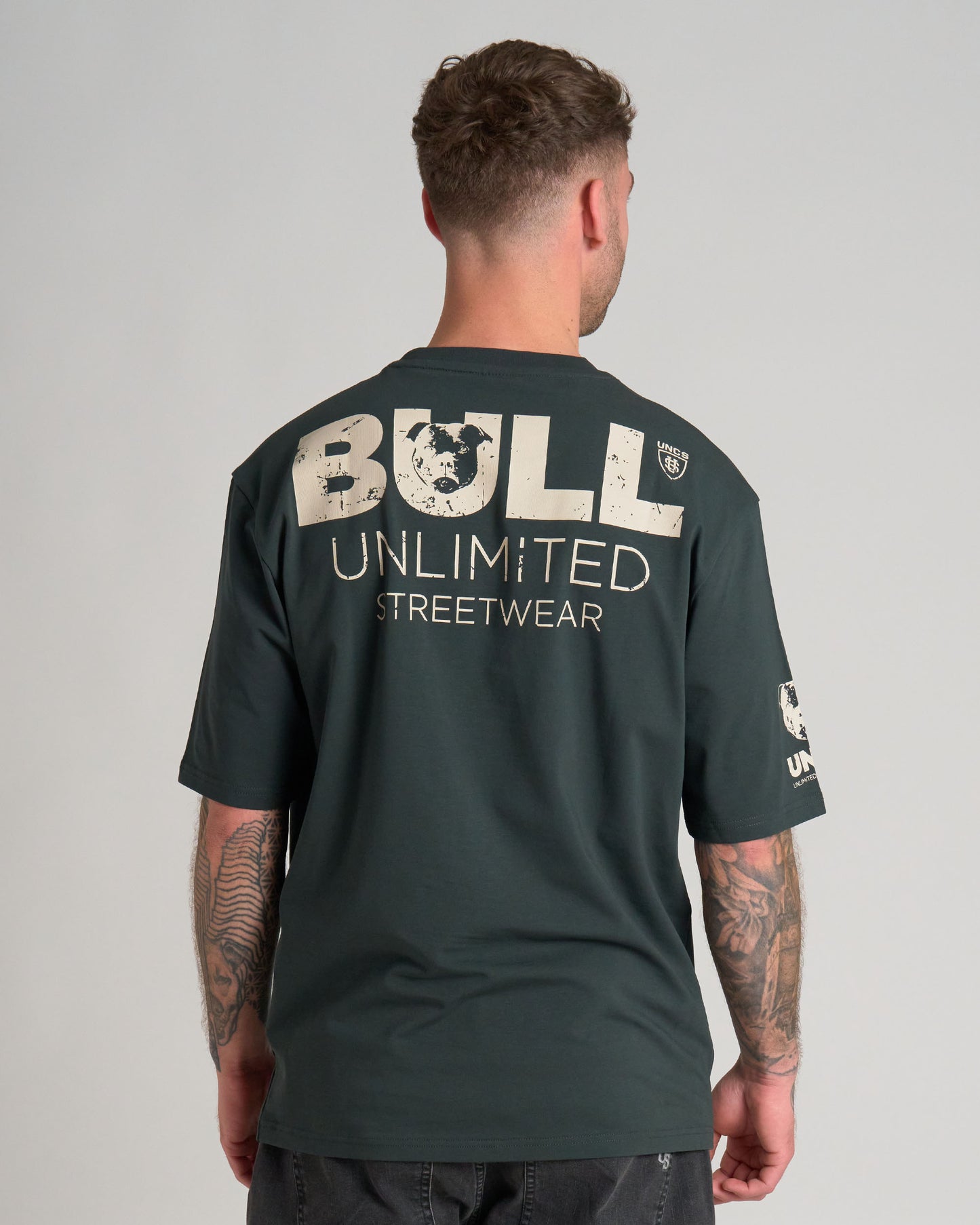 Férfi póló BULL III KHAKI/WHITE