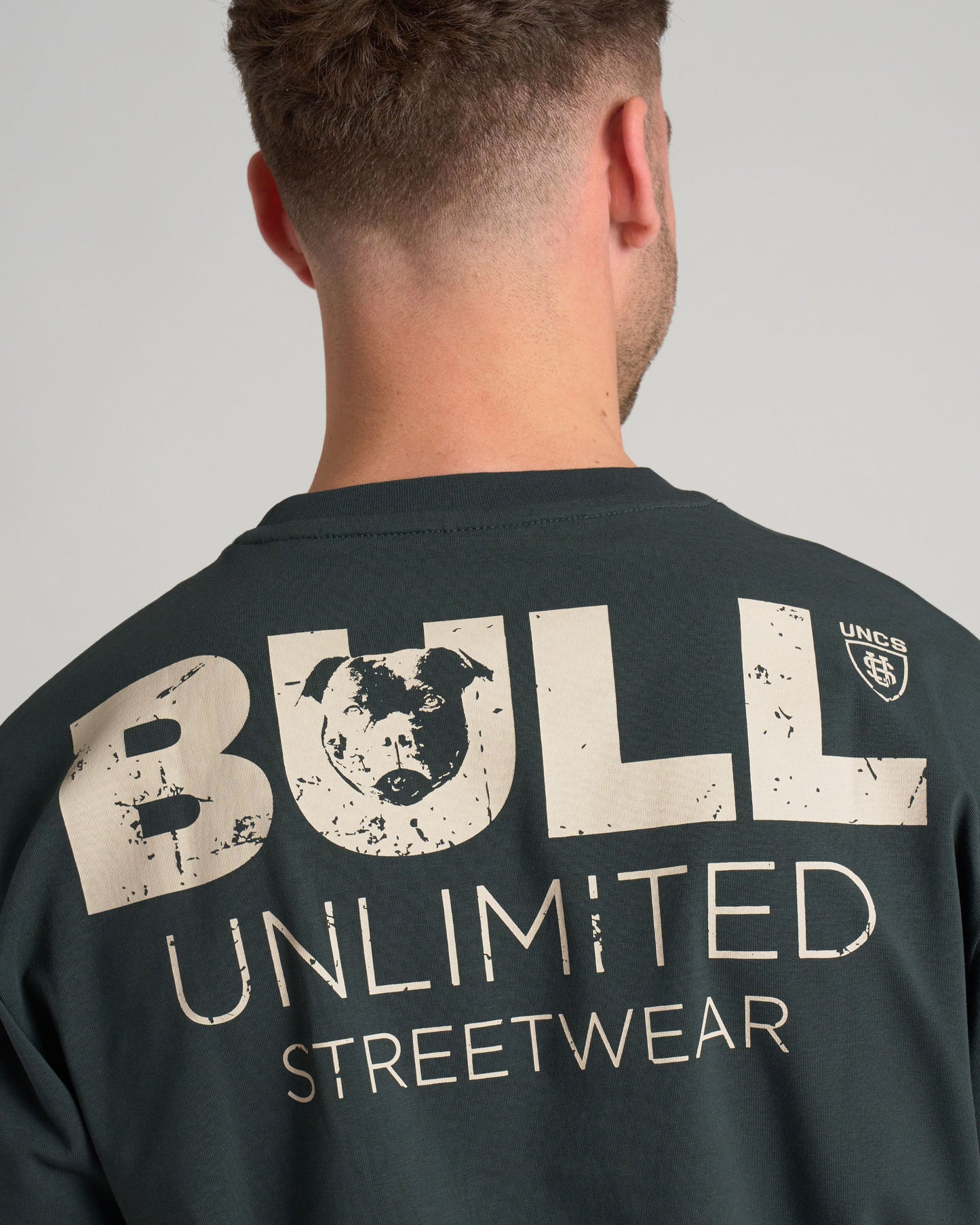Férfi póló BULL III KHAKI/WHITE