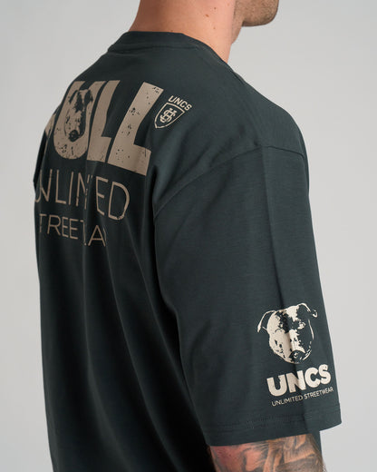 Férfi póló BULL III KHAKI/WHITE