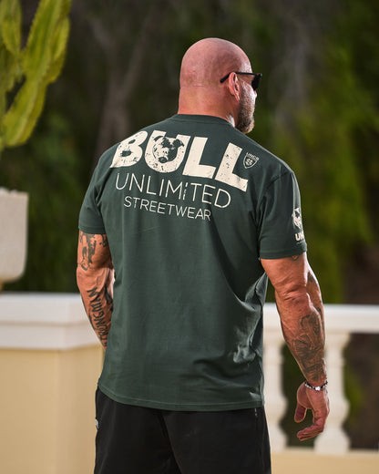 Férfi póló BULL III KHAKI/WHITE