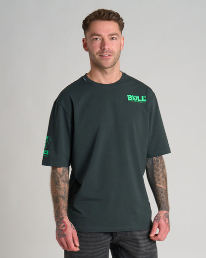 Férfi póló BULL III KHAKI/GREEN