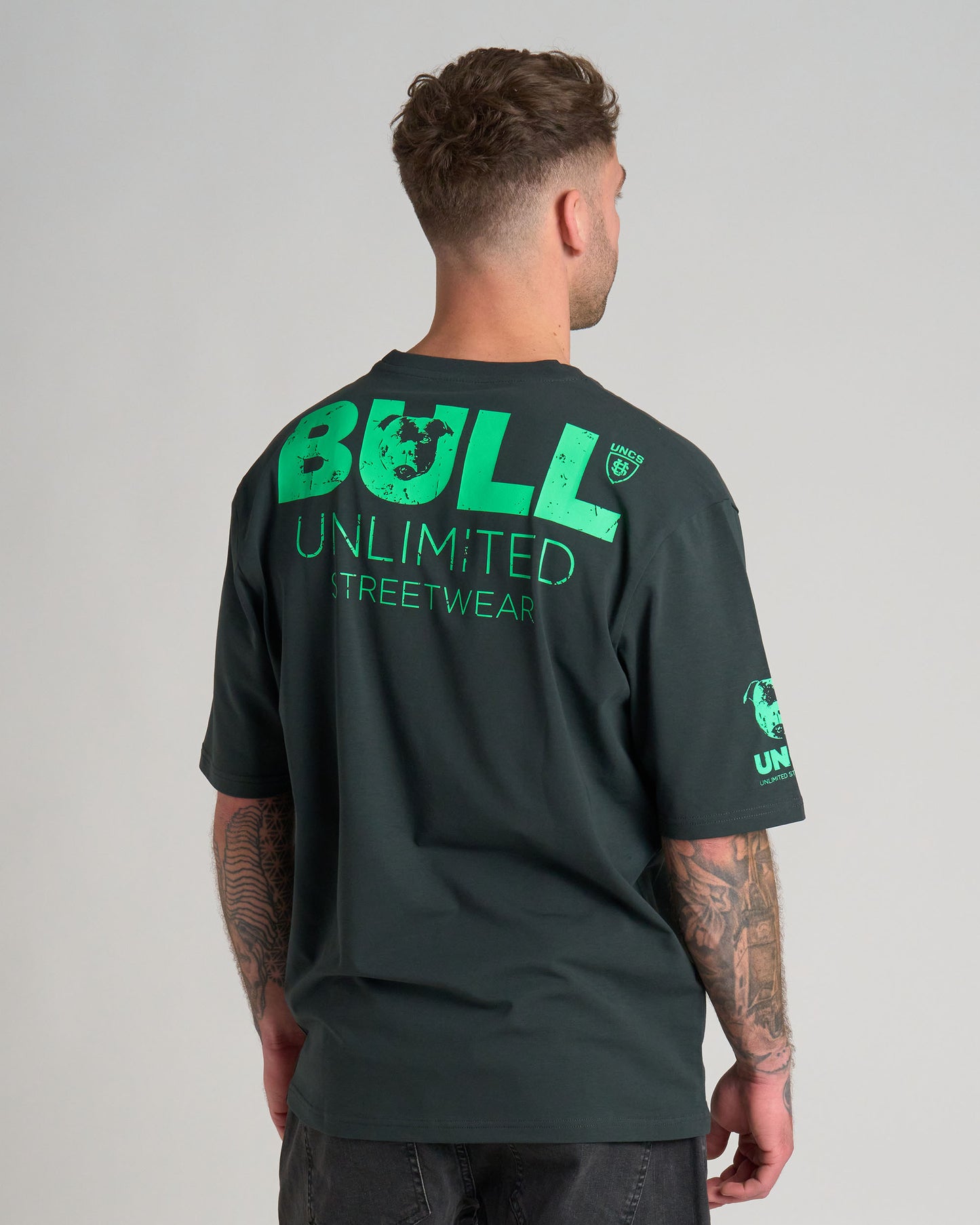 Férfi póló BULL III KHAKI/GREEN