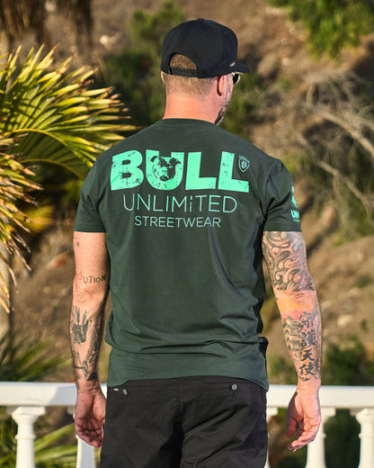 Férfi póló BULL III KHAKI/GREEN