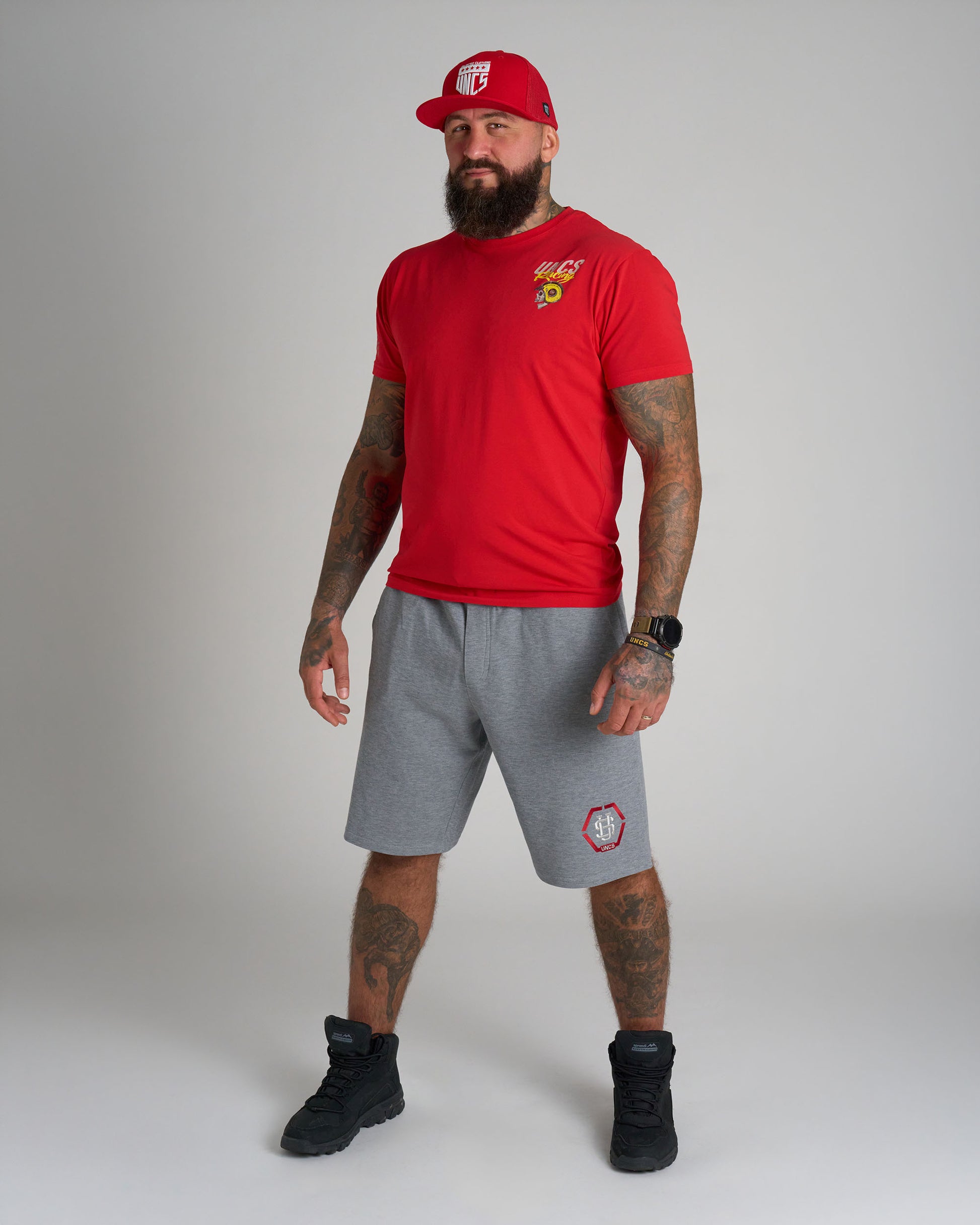 Férfi rövidnadrág HEXAGON GREY MELANGE