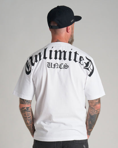 Férfi póló UNLIMITED (OVERSIZE) WHITE