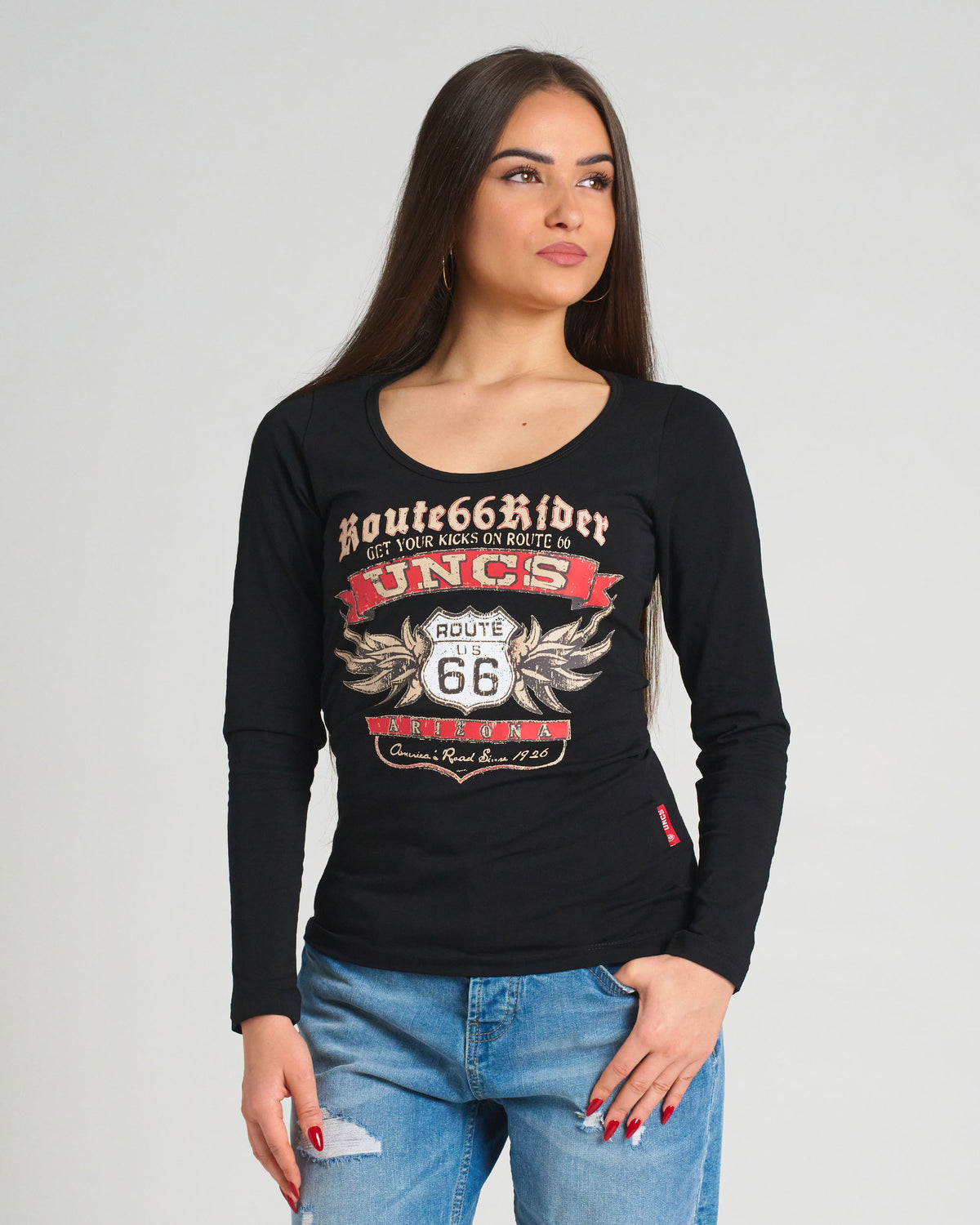 Női póló ROUTE 66 LS BLACK
