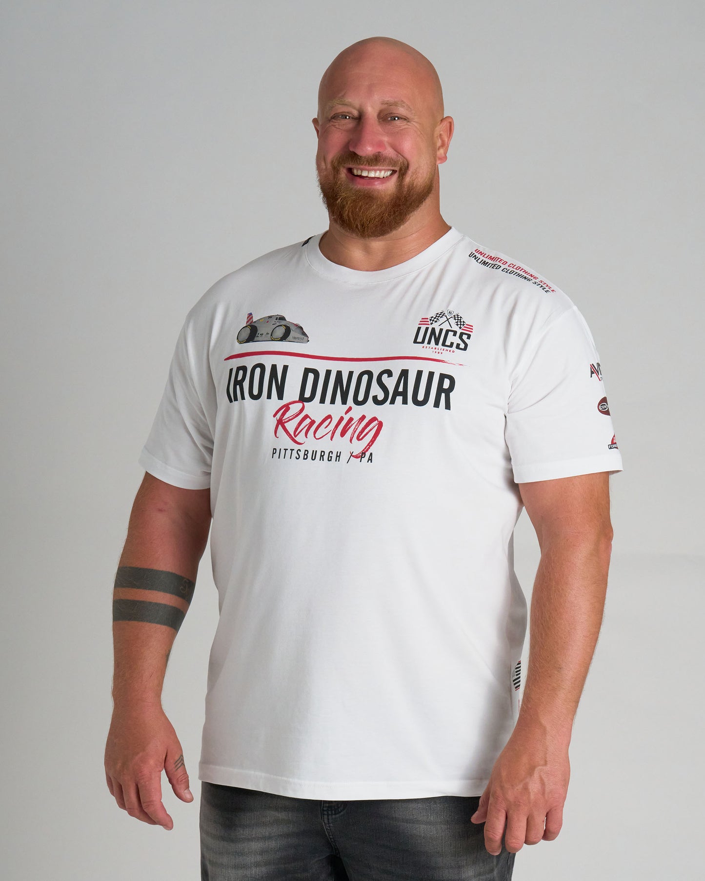 Férfi póló IRON DINOSAUR WHITE