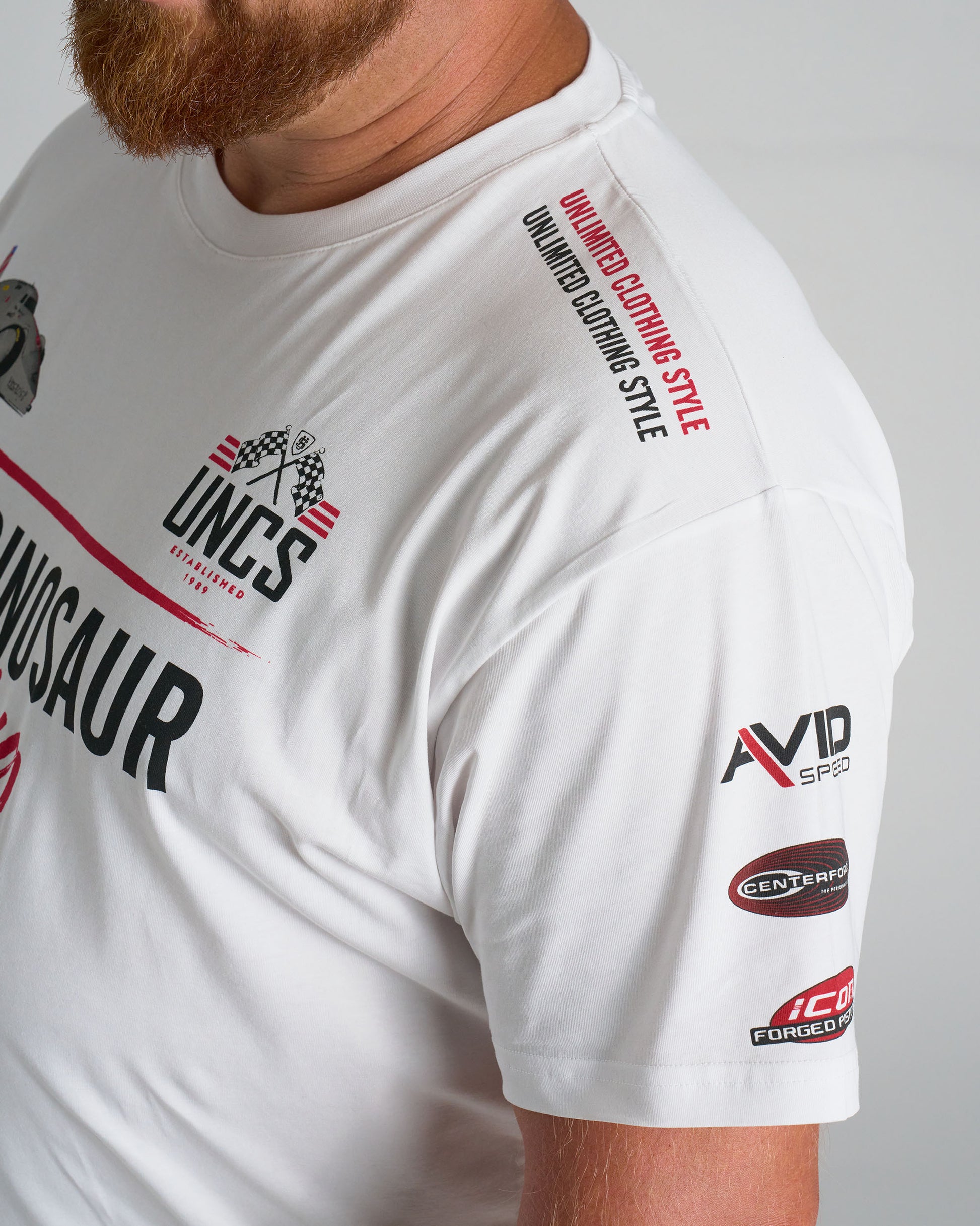Férfi póló IRON DINOSAUR WHITE