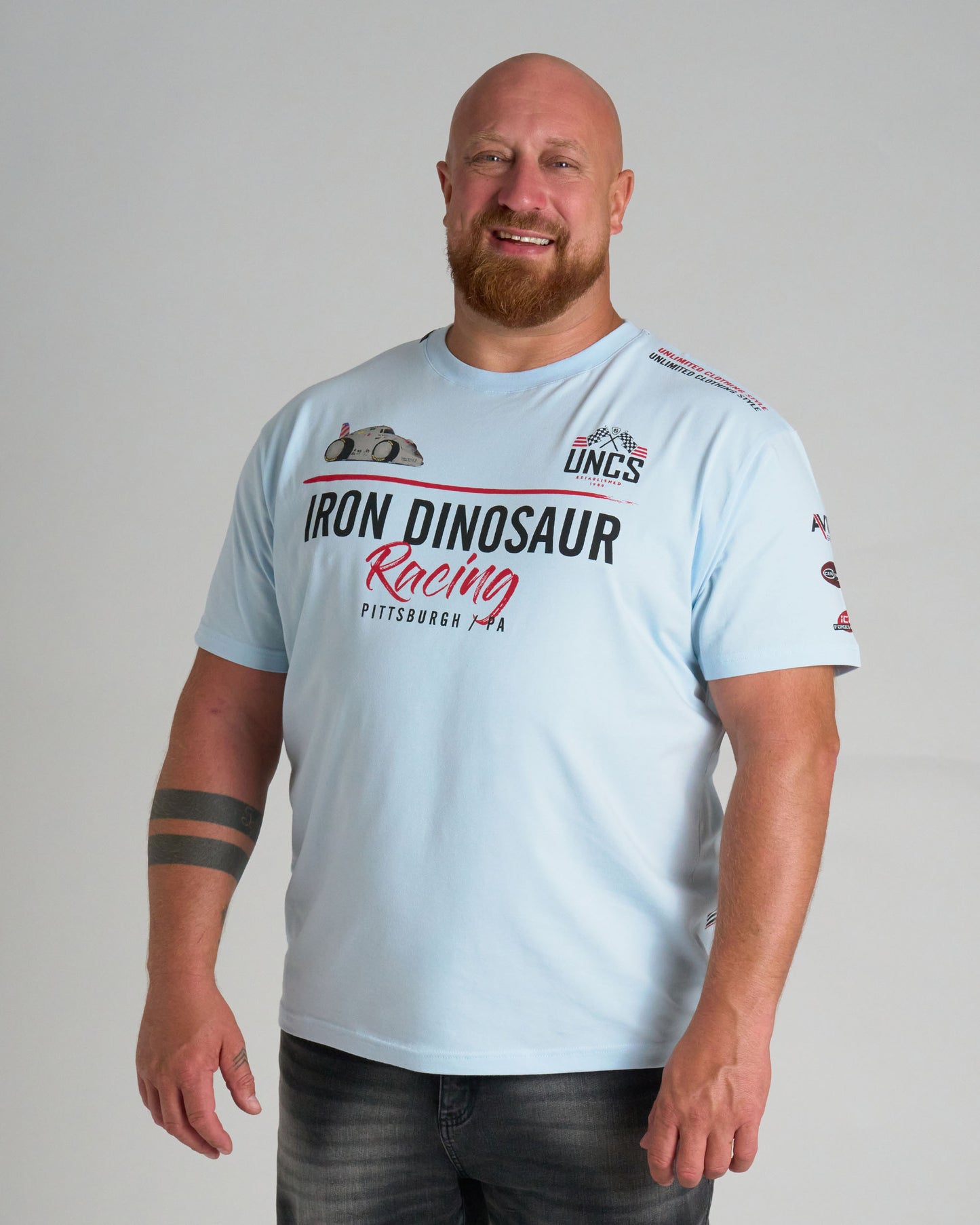 Férfi póló IRON DINOSAUR LIGHT BLUE