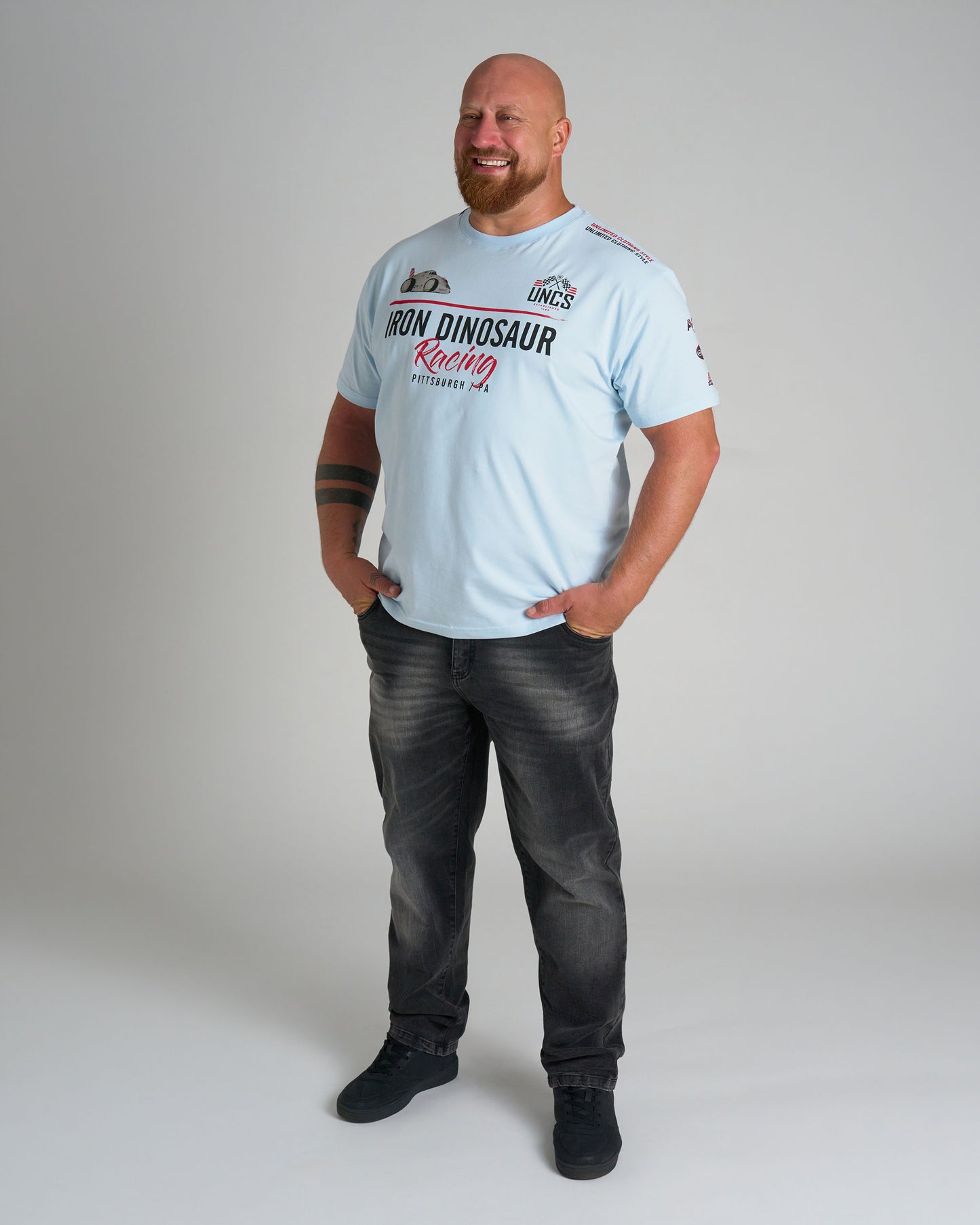 Férfi póló IRON DINOSAUR LIGHT BLUE