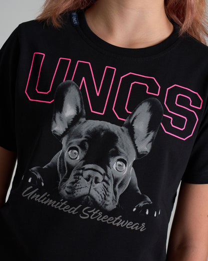Gyermek póló BULLDOG II BLACK/PINK