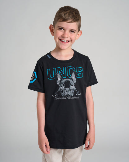 Gyermek póló BULLDOG BLACK/BLUE