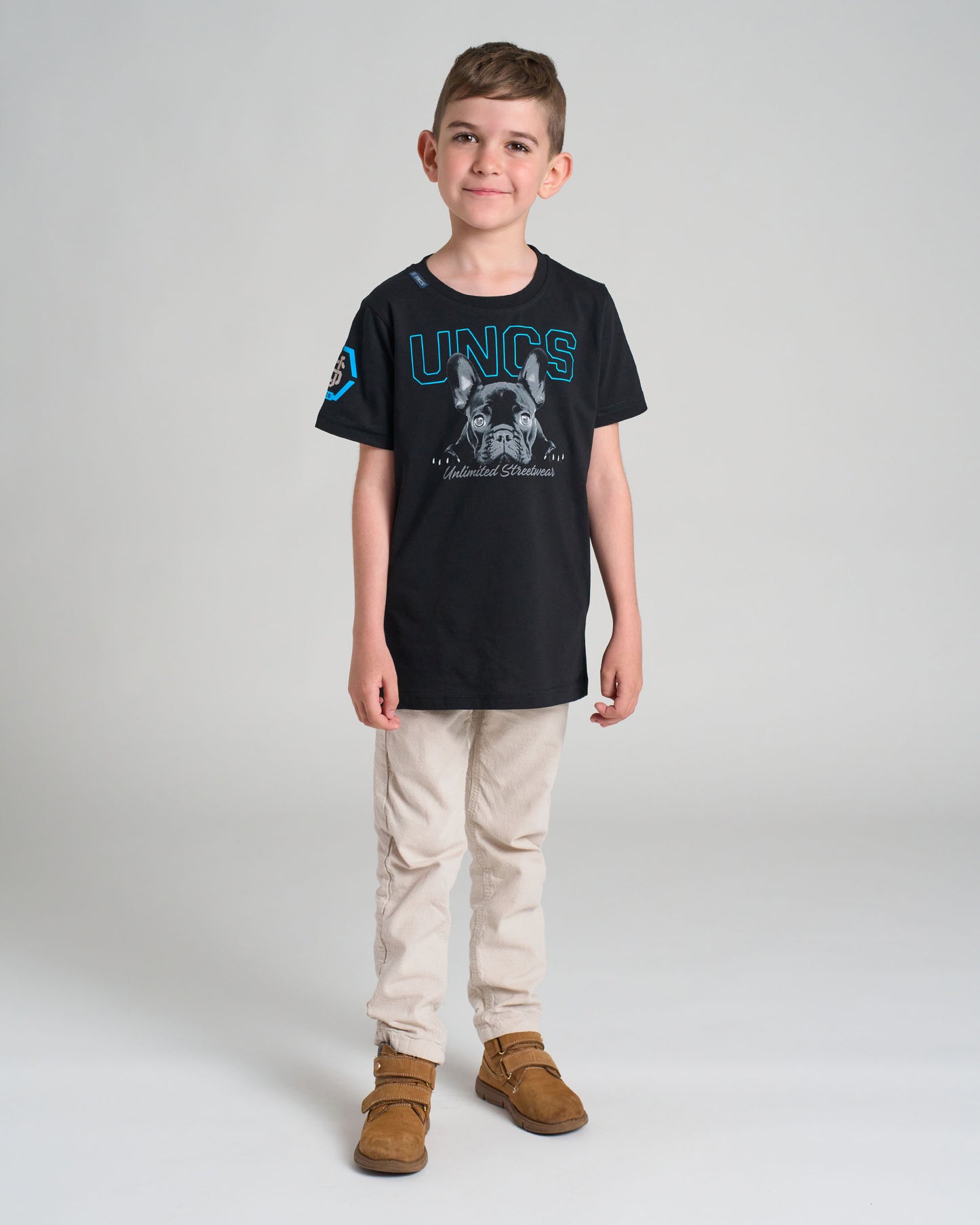 Gyermek póló BULLDOG BLACK/BLUE