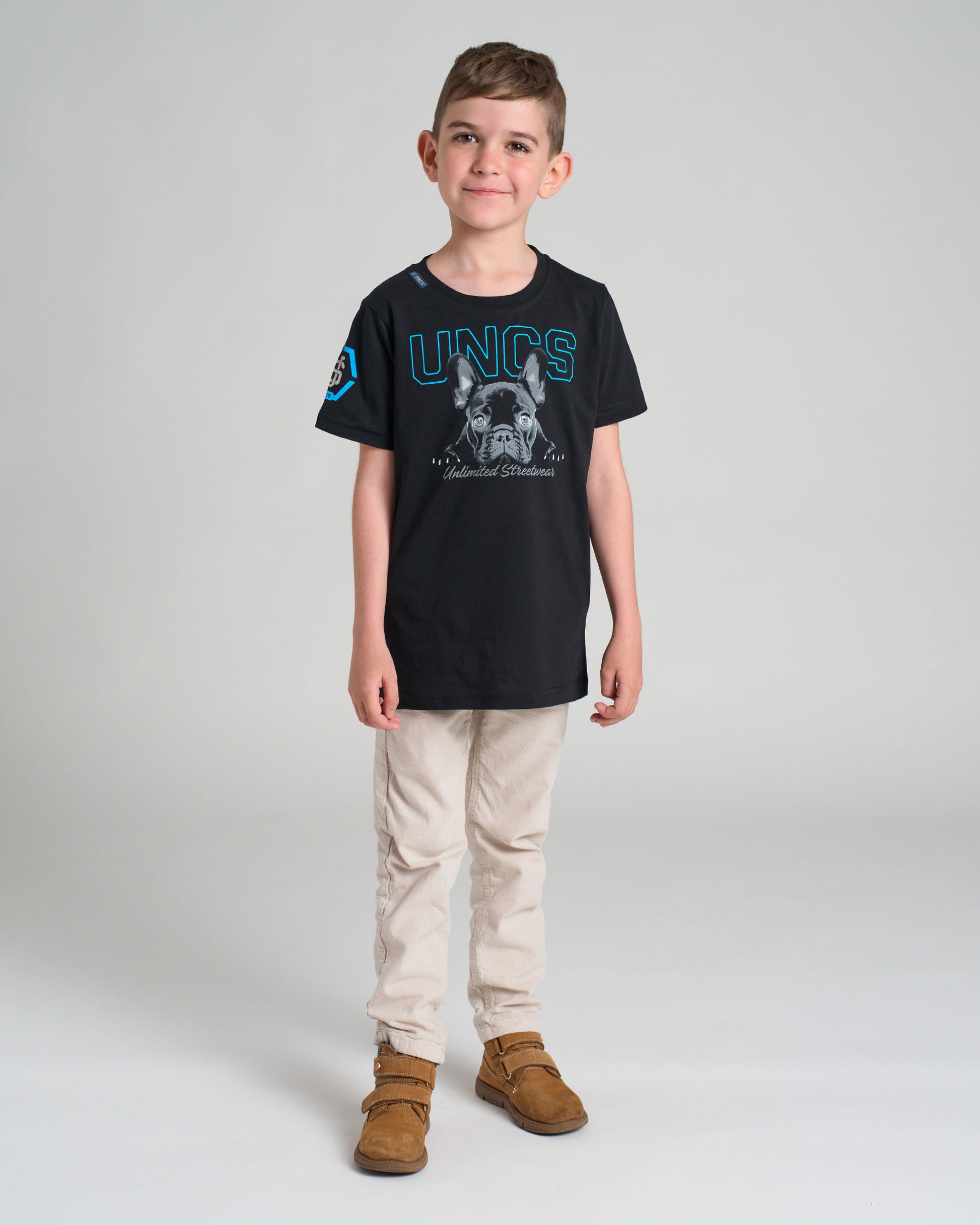 Gyermek póló BULLDOG BLACK/BLUE