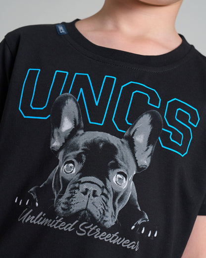 Gyermek póló BULLDOG BLACK/BLUE