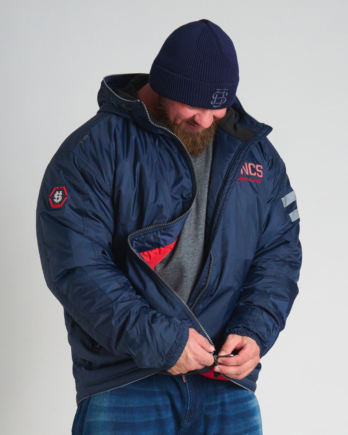 Férfi dzseki CREW III NAVY
