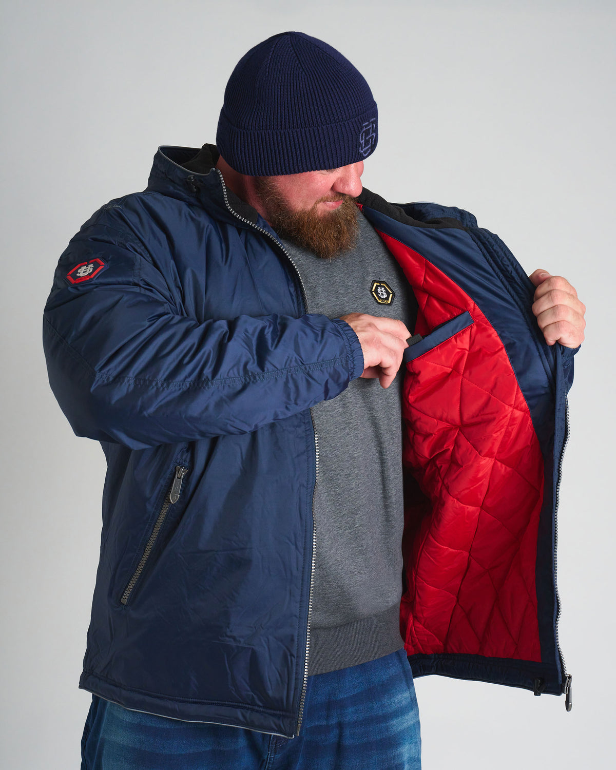 Férfi dzseki CREW III NAVY